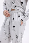Zivame Mickey Mouse Knit Cotton Pyjama Set - Vapor Blue — thumbnail 6